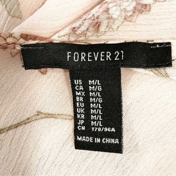 Forever, 21 blush pink floral BoHo kimono - Picture 4 of 6